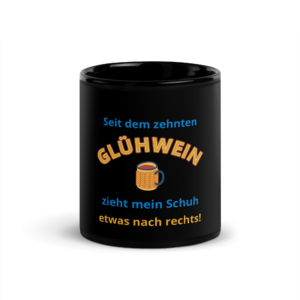Schwarze glänzende Tasse 10 Glühwein