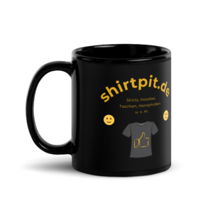 Schwarze glänzende Tasse – shirtpit.de