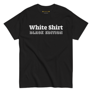 Klassisches Unisex T-Shirt Black Shirt White Edition