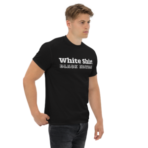 Klassisches Unisex T-Shirt Black Shirt White Edition