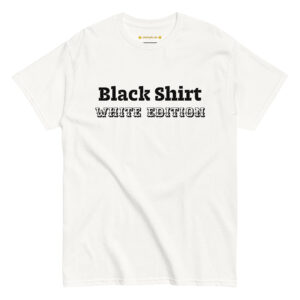 Klassisches Unisex T-Shirt White Shirt Black Edition