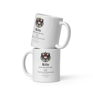 Weiße, glänzende Tasse Coellen