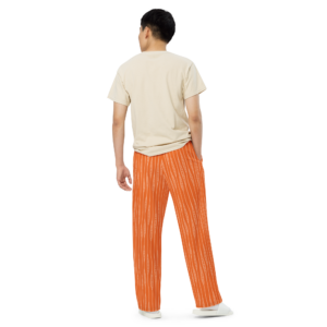 Unisex-Hose mit weiten Beinen und Allover-Druck orange