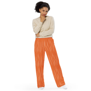 Unisex-Hose mit weiten Beinen und Allover-Druck orange
